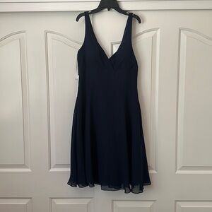 AZAZIE DIANA Dark Navy A-Line Pleated Chiffon Dress NWT size 10